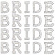 CRASPIRE Bride Rhinestone Patches Set of 4 English Letter Patches Alphabet Applique Patches Sew on Fabric Applique Letters for Clothing Hats Shoes DIY Craft Supplies DIY-CP0008-16-1