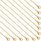 Beebeecraft 1 caja 12 collares de cadena rolo chapados en oro de 18 quilates NJEW-BBC0001-01-1