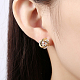 Clous d'oreilles en laiton avec zircon cubique EJEW-BB16616-G-7