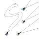 Natural & Synthetic Mixed Gemstone Witch Hat Pendant Necklace NJEW-JN04386-1