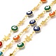 Colorful Evil Eyes & Brass Star Link Chains CHC-A006-05G-4