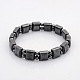 Magnetic Hematite Square and Round Beads Stretch Bracelets for Valentine's Day Gift BJEW-M066-13-1