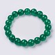 Natural Green Jade Beaded Stretch Bracelet BJEW-P210-11-10mm-1