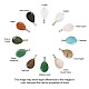 Fashewelry 24 pz 12 stili pendenti con pietre preziose naturali e sintetiche G-FW0001-33-5