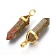 Natural Unakite Double Terminated Pointed Pendants G-G902-B17-2