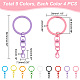PH PandaHall 36pcs 9 Colors Keychain Rings with Chain Lobster Claw Clasps FIND-AR0004-01-2