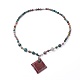 Natural Indian Agate Beaded Necklaces NJEW-L158-03-3
