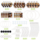 SUNNYCLUE 1 Box DIY Make 10 Pairs Acrylic Seed Beads Earrings Making Kit 5 Styles Flat Round Square Acrylic Pendants & Earring Hooks for Adults DIY Earring Jewellery Making Crafts DIY-SC0018-07-2