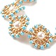 Bracelet lien fleur perle coquillage BJEW-JB08084-02-4