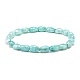 Braccialetto elastico per donna con perline a goccia in vetro imitazione gemma BJEW-JB07421-10
