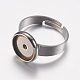 Componentes de anillos de dedo de 201 acero inoxidable ajustables STAS-I097-038P-2