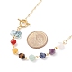 Halskette mit Perlenanhänger aus natürlichen gemischten Edelsteinen und Glaslotus NJEW-JN03888-5