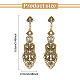 ANATTASOUL 2 Pairs 2 Colors Crystal Rhinestone Teardrop Dangle Stud Earrings EJEW-AN0001-77-2