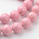 Dyed Natural Fossil Beads Strands G-E328-10mm-03-2
