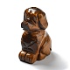 天然タイガーアイ彫刻癒しの犬の置物  レイキエネルギーストーンのディスプレイ装飾  23~25x38.5~41x51.5~53.5mm DJEW-F025-01A-2