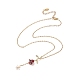 Rosa de esmalte de aleación con collares de lazo de mariposa con 304 cadena de acero inoxidable NJEW-JN04321-1