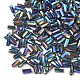 ガラスツイストビューグルビーズ  メタリックカラー  スチールブルー  4.5~5x1.5~2mm  穴：0.8mm  約450 G /袋 SEED-S018-01-3