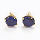Natural Lapis Lazuli Stud Earrings EJEW-L196-05A-1
