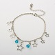 Tibetan Style Alloy Star Charm Anklets AJEW-AN00012-03-1