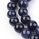 Synthetic Blue Goldstone Beads Strands G-Q462-10mm-28-1