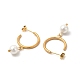 Boucles d'oreilles pendantes en perles de verre EJEW-P219-12G-2
