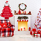 アドベントカレンダー付きクリスマスツリーフェルトファブリックペンダントデコレーション  レッド  1115mm DIY-WH0032-26-5