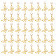 合金中空編組ヘアペンダント装飾クリップ  蝶  ゴールドカラー  40mm  20個/セット  2セット/ボックス OHAR-AB00013-1