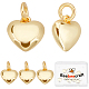 Beebeecraft 1 Box 10Pcs 18K Gold Plated Heart Charms 3D Heart Dangle Pendant Charms with Jump Ring for Mother's Day Valentine's Gifts Jewelry Making Finding KK-BBC0001-49G-1