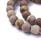 Chapelets de perles en bois pétrifié naturel G-P430-04-B-3