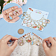 12Pcs 6 Style Alloy Enamel Round Ring with Cat Charm Locking Stitch Markers HJEW-PH01682-3