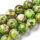 Hebras de perlas de jaspe imperial y turquesa sintéticas ensambladas G-D0006-C02-8mm-03-1