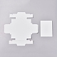 折りたたみ可能な紙の引き出しボックス  スライドギフトボックス  クリスマスラッピングギフト用  パーティー  結婚式  正方形  ホワイト  8.5x8.5x3.5cm CON-WH0069-66-2