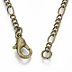 Brass Coated Iron Figaro Chain Necklace Making MAK-T006-03AB-3