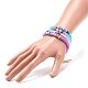 4 pièces 4 couleurs à la main en argile polymère heishi surfeur perlé bracelet BJEW-JB08635-3