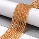 Electroplate Transparent Glass Beads Strands GLAA-H021-01A-FR06-3