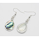 Stylish Alloy Abalone Shell/Paua ShellTeardrop Dangle Earrings X-EJEW-H139-1-1