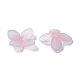 不透明樹脂ビーズキャップ  4花びら  花  ピンク  15.5x15x4mm  穴：1.2mm RESI-L035-13-3