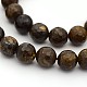 Faceted Natural Bronzite Round Bead Strands G-M272-07-10mm-1