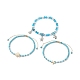 Ocean Theme Synthetic Turquoise & Natural Howlite Anklets Set AJEW-AN00505-6