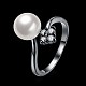 Elegante concha de latón perla anillos de dedo RJEW-BB23123-8-7