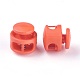 プラスチック製のスプリングコードロック  鉄パーツ  プラチナ  オレンジ  17x17x16mm  穴：4x6.5mm FIND-WH0039-01E-2