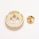 Brass Micro Pave Cubic Zirconia Brooches JEWB-P005-Y-G-2
