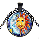 Picture Glass Pendant Necklaces NJEW-O111-038B-1