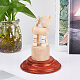 FINGERINSPIRE Nature Wood Display Base Round Orange Red Wooden Base 3.8x0.8 inch Wood Display Stand Wooden Pedestal for Figure Toy Model DIY Crafts Display or Home Decoration AJEW-WH0251-18-5