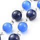 Chaînes de perles mélangées naturelles et synthétiques faites à la main AJEW-JB00509-2