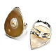 Concha de agua dulce con anillos de dedo ajustables de perlas para niñas y mujeres AJEW-Z010-03C-P-2