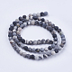 Chapelets de perles de pierre noire/soie noires naturelles G-E441-02-4mm-2