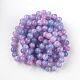 Chapelets de perles en verre craquelé peint DGLA-Q023-8mm-YS55-3