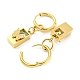 Ion Plating(IP) 304 Stainless Steel Rectangle with Butterfly Dangle Hoop Earrings EJEW-P233-04G-2