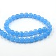 Dyed Natural White Jade Round Bead Strands G-J268-8mm-09-2
